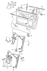 Window regulator — VW GTI factory diagram