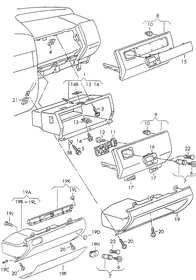 Glove compartment — VW GTI factory diagram