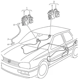 Central locking system — VW GTI factory diagram