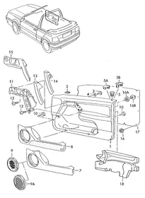 Door trim panels — VW GTI factory diagram