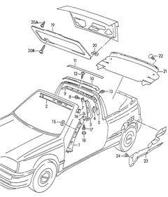 Pillar trim — VW GTI factory diagram