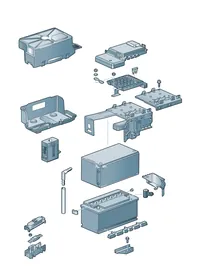 Battery mounting — VW GTI factory diagram