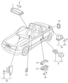 Interior light — VW GTI factory diagram