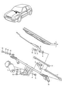 Windshield wiper — VW GTI factory diagram