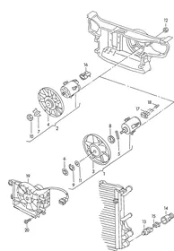Radiator fan overview — VW GTI factory diagram