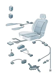 Seat and backrest, heated — VW GTI factory diagram