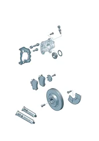 Floating caliper brake — VW GTI factory diagram