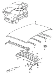 Roof — VW GTI factory diagram