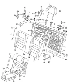 Backrest, split — VW GTI factory diagram