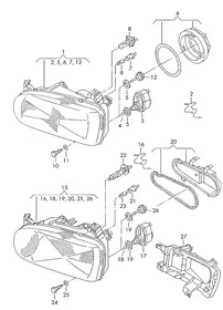 Headlights — VW GTI factory diagram