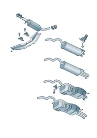 Front silencer — VW GTI factory diagram