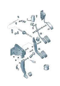 Brake and accelerator lever mechanism — VW GTI factory diagram