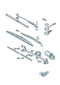Base, windshield wiper — VW GTI factory diagram