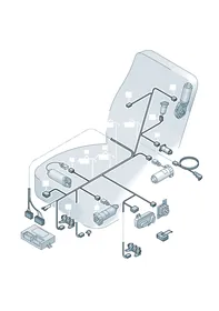 Seat frame wiring harness — VW GTI factory diagram