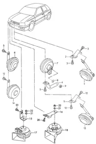 Dual horn — VW GTI factory diagram
