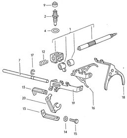 Shift rod — VW GTI factory diagram