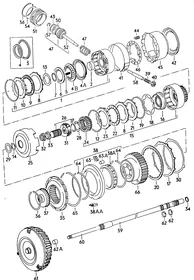 Forward,direct, reverse gear clutch, torque converter — VW GTI factory diagram