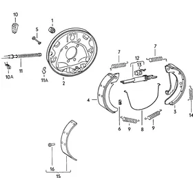 Drum brake — VW GTI factory diagram
