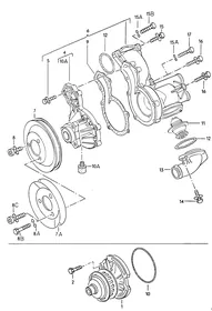 Coolant pump — VW GTI factory diagram