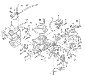 Carburettor housing lower part — VW GTI factory diagram