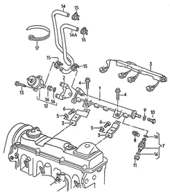 Fuel rail — VW GTI factory diagram