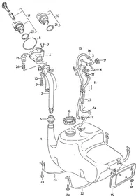 Fuel tank — VW GTI factory diagram