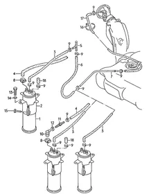 Activated charcoal container — VW GTI factory diagram