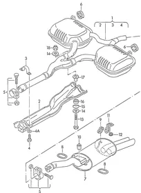 Centre silencer — VW GTI factory diagram
