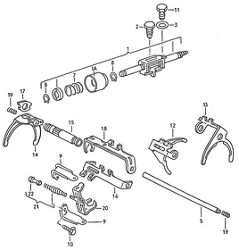 Shift rod — VW GTI factory diagram