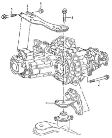 Transmission securing parts — VW GTI factory diagram