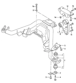 Rear axle carrier — VW GTI factory diagram