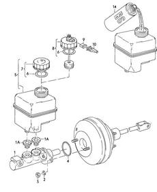 Brake master cylinder — VW GTI factory diagram