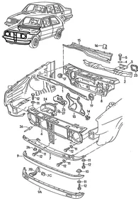 Bodywork front part — VW GTI factory diagram