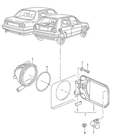 Fuel filler flap — VW GTI factory diagram