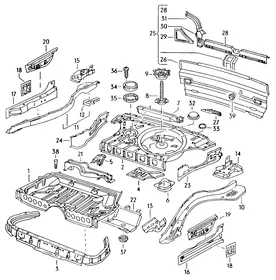 Boot floor plate — VW GTI factory diagram