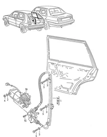 Window regulator electrically operated — VW GTI factory diagram