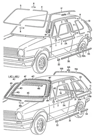 Moldings — VW GTI factory diagram