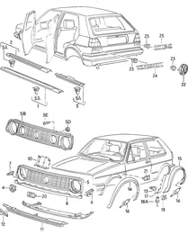 Sill trim strip — VW GTI factory diagram