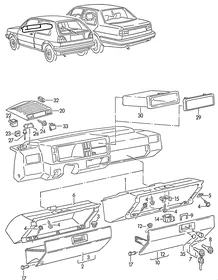 Glove compartment lid — VW GTI factory diagram