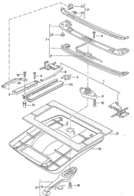 Steel sldng roof fitting parts — VW GTI factory diagram