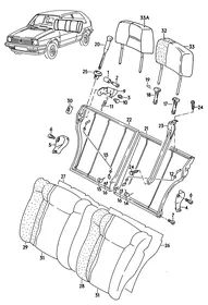 Backrest, split — VW GTI factory diagram