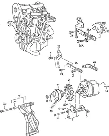 Connecting and mounting parts — VW GTI factory diagram