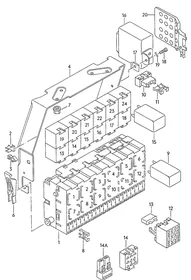 Central electrics — VW GTI factory diagram