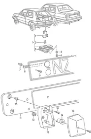 Licence plate light — VW GTI factory diagram