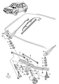 Windshield wiper — VW GTI factory diagram