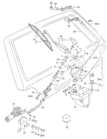Wiper and washer system — VW GTI factory diagram