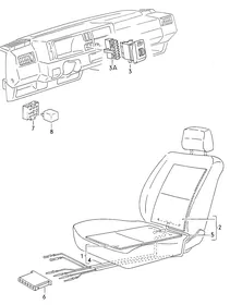 Seat and backrest, heated — VW GTI factory diagram