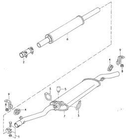 Front silencer — VW GTI factory diagram