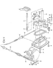 Selector mechanism — VW GTI factory diagram