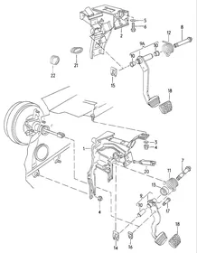 Brake pedal — VW GTI factory diagram